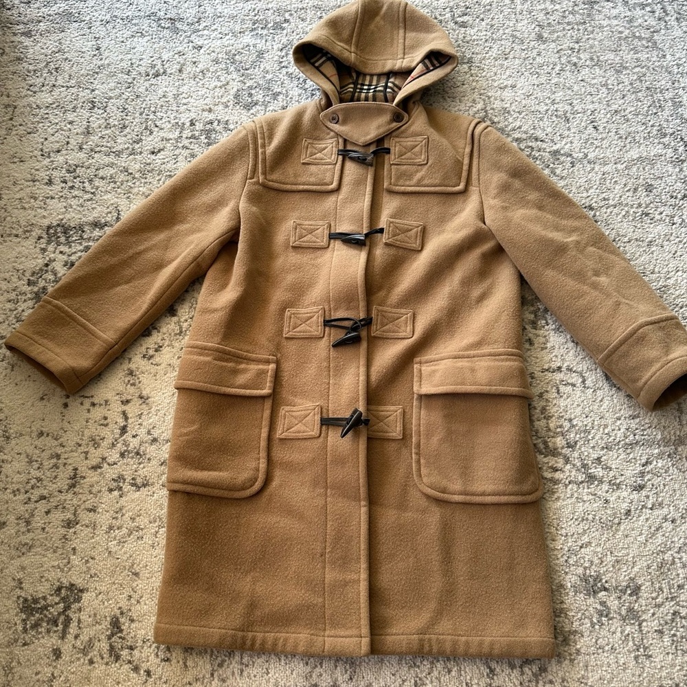 Burberry Tan Hooded Toggle Coat